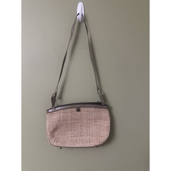 Vintage John Romain Handbag Purse Woven Straw Wicker and Leather 1970's - Picture 1 of 15